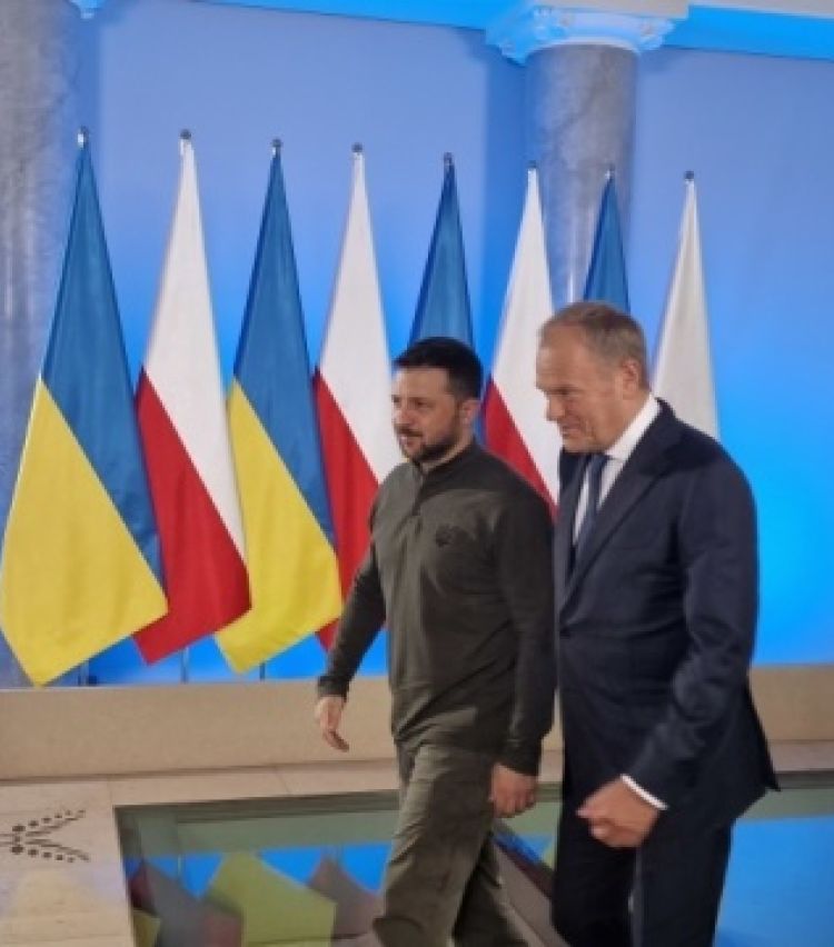 უკრაინის პრეზიდენტი ვოლოდიმირ ზელენსკი ლუბლინში პოლონეთის პრემიერს, დონალდ ტუსკს შეხვდა