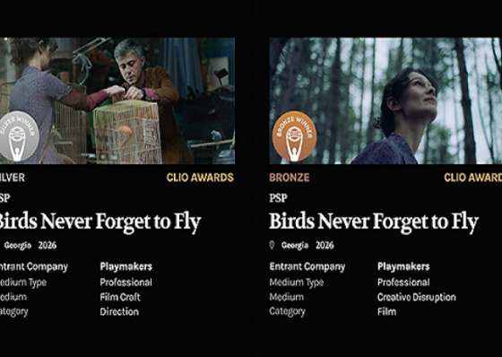 PSP-ს კამპანიის „ჩიტებს ფრენა არ ავიწყდებათ“ კიდევ ერთი საერთაშორისო აღიარება - CLIO Awards-ის 2 ჯილდო მოიპოვა